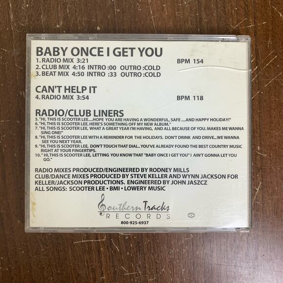 Ms. Scooter Lee BABY ONCE I GET YOU CD Two Songs & Radio/Club Edits TESTED/WORKS - Picture 2 of 4